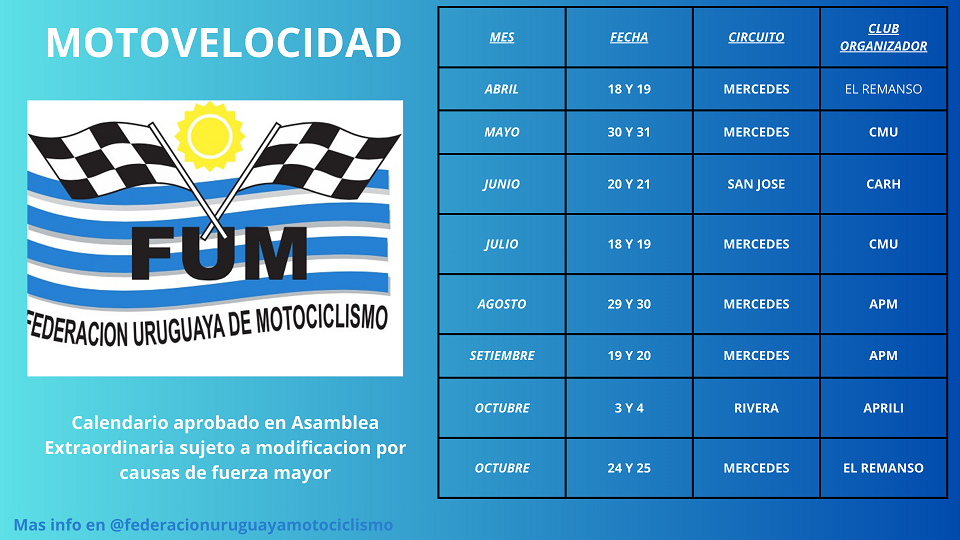 CALENDARIO CMV
